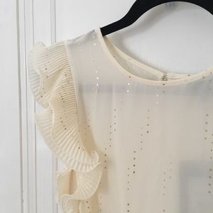 Who What Wear Cream and Gold Top